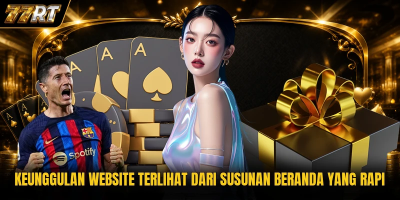 Keunggulan website terlihat dari susunan beranda yang rapi